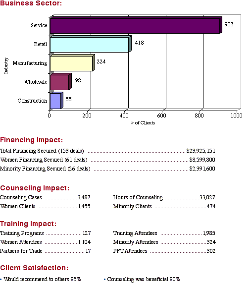 MSBDC 2000 statistics